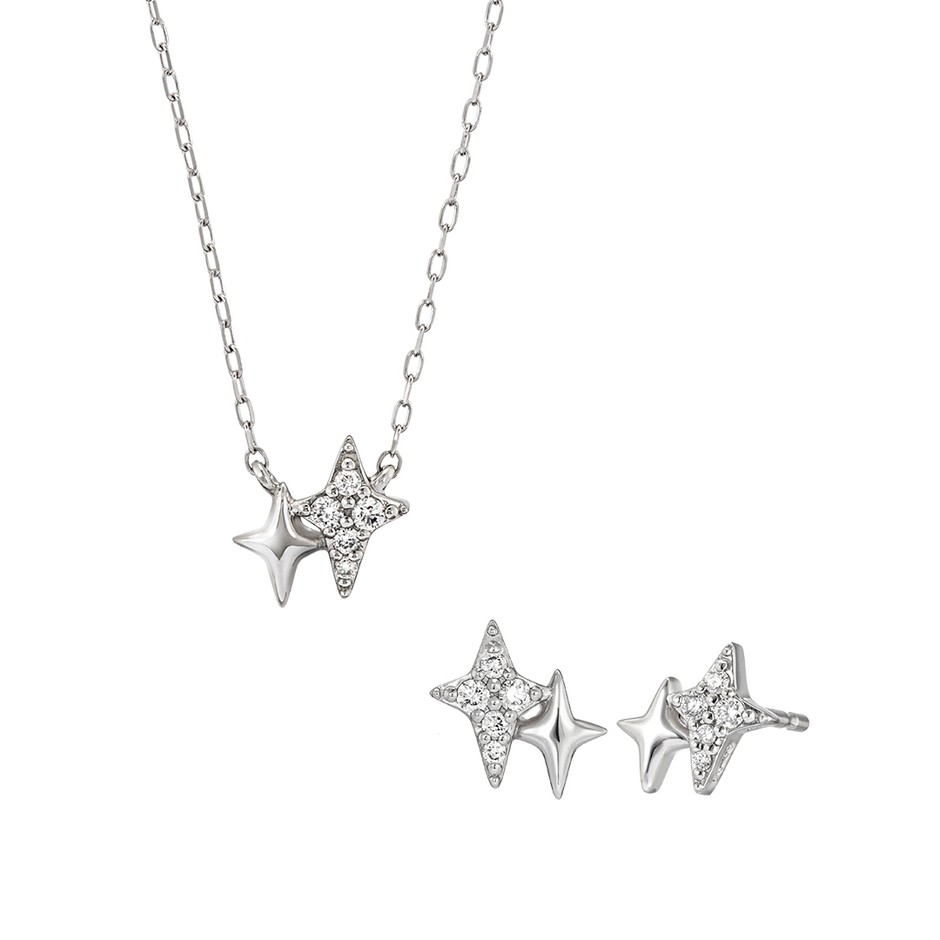 Pt950 ダイヤモンド ネックレス、ピアス