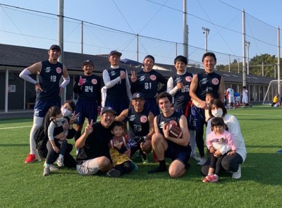 フラッグ・フットボールの試合@鶴舞公園に参加。2試合とも活躍できて楽しい思い出になりました(ジョシュさん)