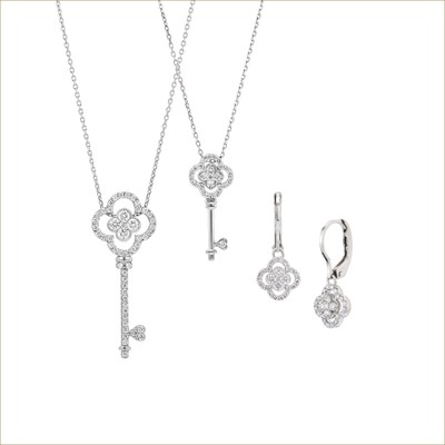 Pt950 ダイヤモンド ネックレス、ピアス