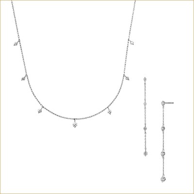 Pt950 ダイヤモンド ネックレス、ピアス