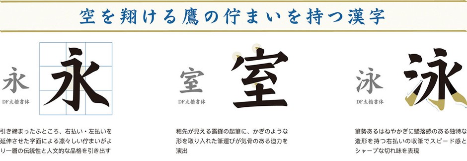 「翔鷹楷書」漢字のデザイン