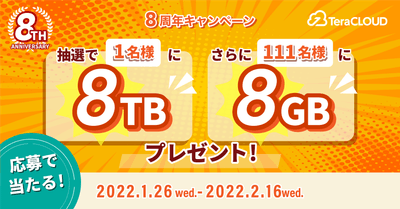 8TBが当たる!総容量8,888GBプレゼント