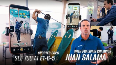 VITBIOは7月8日から10日まで東京ビッグサイトで開催されるSPORTEC 2026に出展します。Juan Salama氏がVITBIOブース（E1-6-5）に常駐し、自身のトレーニングでOmniGmot Golferをどのように活用しているかを実演するとともに、初めてOmniGmot Golferを体験される来場者の方々にフィードバックを提供します。