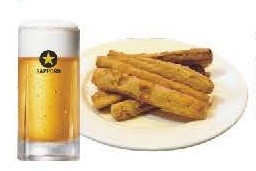 トーキングゴリラ＆デブー限定メニュー「黒ラベル＆ごぼう揚げ」