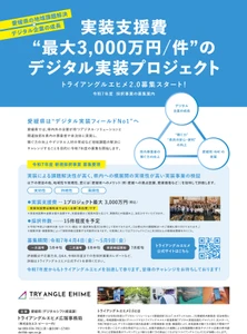 愛媛県はデジタル実装フィールドNo.1へ　 令和7年度からトライアングルエヒメ2.0が始動し 新規案件募集を開始！