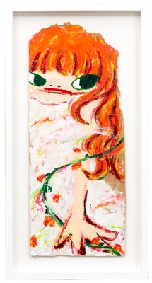 ロッカクアヤコ「Untitled」段ボール・アクリル 81.0×33.0cm 落札予想価格200~300万円