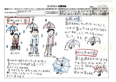 【低学年の部】発明アイディア奨励賞 空中アンブレラ