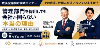 弁護士法人ブライト・税理士法人グランサーズ・BackofficeForce　3社協業で中小企業の管理部門を支援