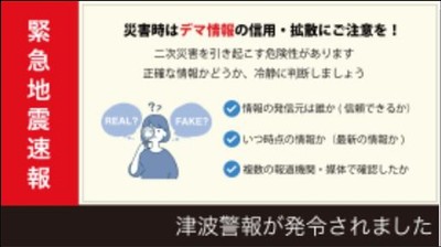 投影される災害情報のイメージ