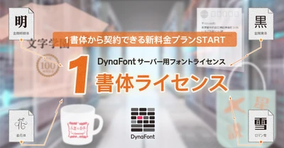 サーバー用フォントライセンスの新料金プランとして お客様が指定した書体を1書体から契約できる 「1書体ライセンス」販売開始
