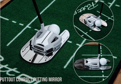 クラファンで特別に付属されるミラー「PuttOUT Compact Mirror」