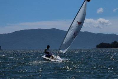 風を受けて気持ちよさそうに水面を滑っていきます
