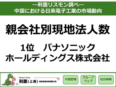 「中国における日系電子工業の市場動向」を発表