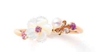 9月　誕生花 K10 ピンクゴールド ナデシコ リング　28,000円(税別)