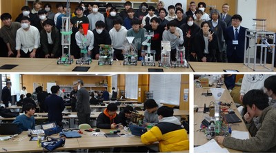 ロボットコンテストに取り組む学生たち