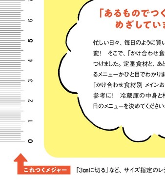 表紙の裏には、目分量による失敗を防ぐ、「これつくメジャー」つき!