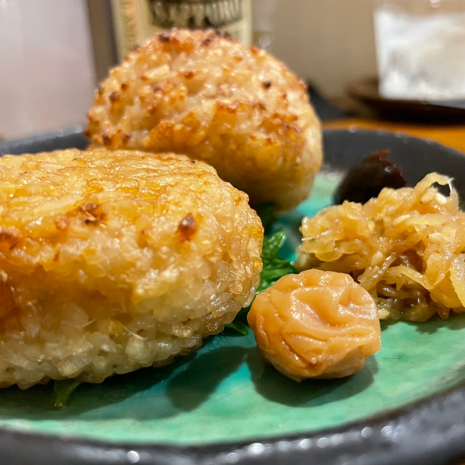 焼きおにぎりには醤油麹を使用