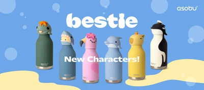 熱中症・節約・SDGs需要を背景にキャラクターボトル 「asobu Bestie」の販売が伸長、6月に新6種類を追加発売