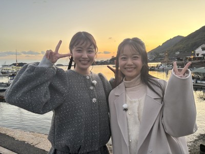 塚本恋乃葉、岡本愛衣（HOMEアナウンサー）